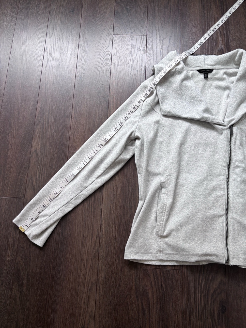 ⚡ Banana Republic Grey Asymmetrical Zip Jacket XL - Picture 5 of 9